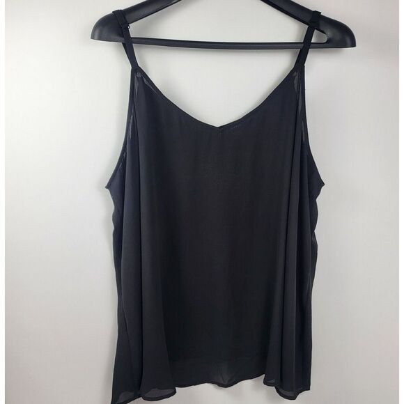 Women's Torrid Georgette V-Neck Black‎ Cami Tank Top Plus  Size 5 Or 5XL - Picture 1 of 7